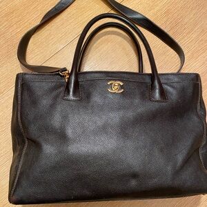 Chanel Dark Brown Leather Executive Cerf Tote Bag